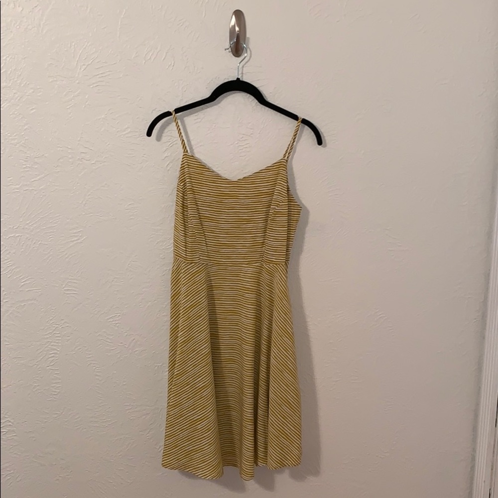 Yellow and white striped dress